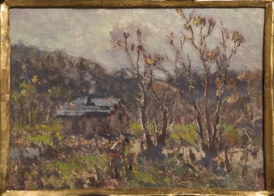 Farmstead (olja och tempera på papper) av Eugenio Gignous