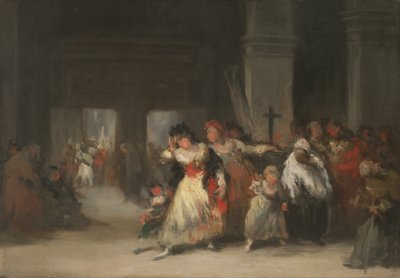 Inne i kyrkan, ca 1860-66 (olja på plåt) av Eugenio Lucas Velázquez