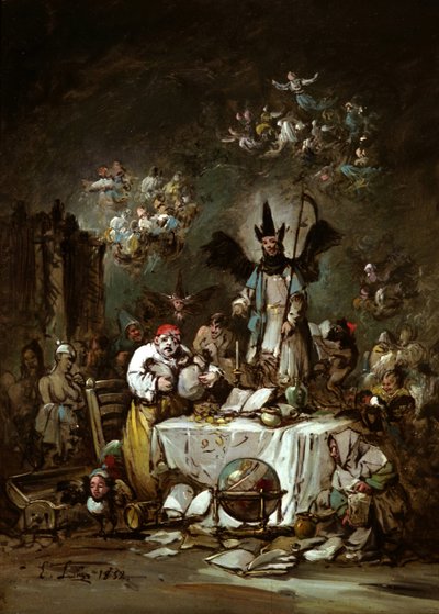 Allegorisk nyckfullhet. Girigheten, 1852 av Eugenio Lucas Velázquez