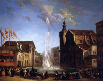 Lozoyas vattenförsörjning vid fontänen i Calle de San Bernardo av Eugenio Lucas y Padilla
