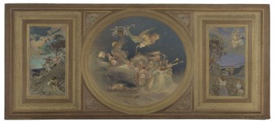 Skizze für den Speisesaal des Hôtel de Ville de Paris: Allegorische Decke, ca. 1891 von Eugène-Martial Simas