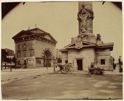 F.d. tronbarriären (paviljongen och pelaren vid tullstationen) av Eugène Atget