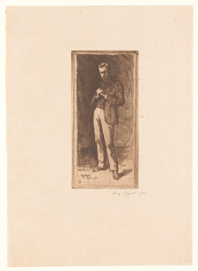 Självporträtt av Eugène Bejot (signed by artist)