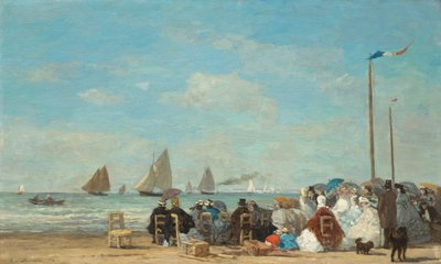 Strandscen i Trouville av Eugène Boudin