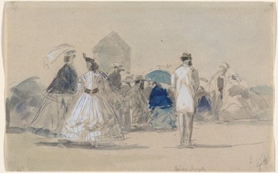 Crinolines på stranden av Eugène Boudin