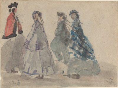 Fyra kvinnor i Trouville av Eugène Boudin