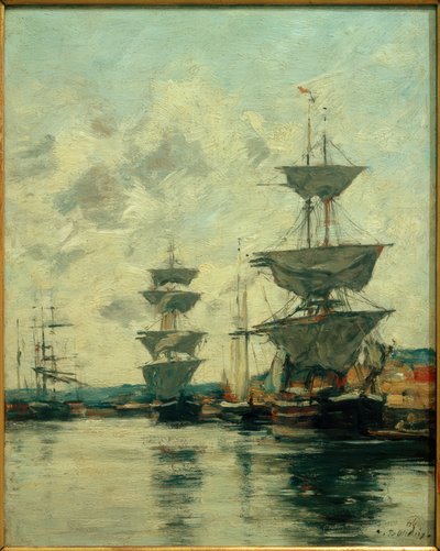 Deauvilles hamnbassäng av Eugene Louis Boudin