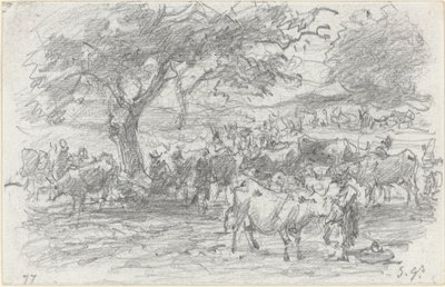 Herdar och boskap av Eugène Boudin