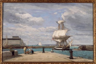 Honfleur, hamnen av Eugene Louis Boudin
