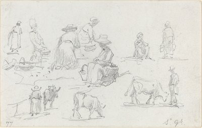Bönder och kor [recto] av Eugène Boudin