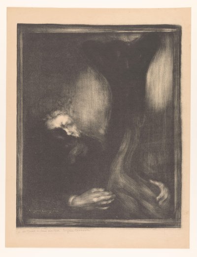 Porträtt av Rodin med en skulptur Rodin skulptör av Eugène Carrière