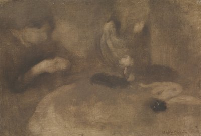 Kvinnor som syr vid ett bord, ca. 1894-96. av Eugène Carrière