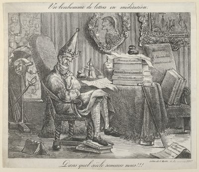 En litteraturstipendiat som mediterar, 1821, 1821. av Eugène Delacroix