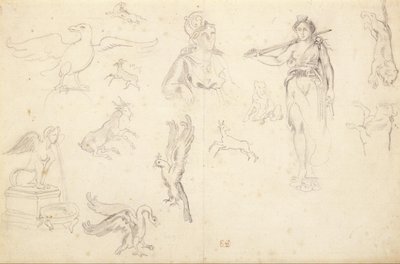 Djur- och figurstudier av Eugène Delacroix