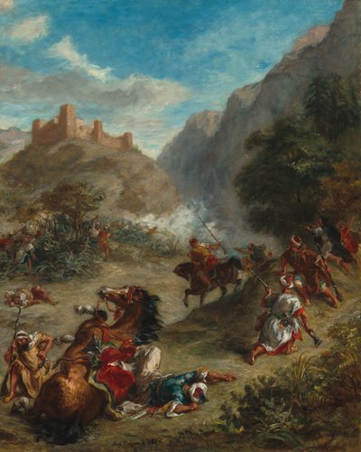 Araber strider mot bergen, 1863. av Eugène Delacroix