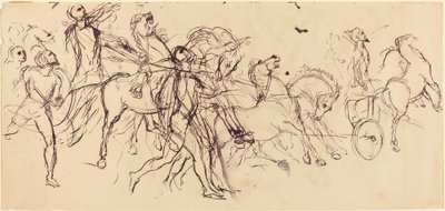 Vagnkörare recto och verso. av Eugène Delacroix