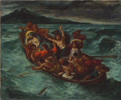 Kristus sov under stormen av Eugène Delacroix