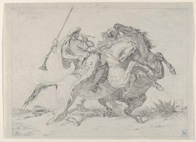 Kollision av moriska ryttare, 1834., 1834. av Eugène Delacroix