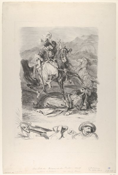 Strid mellan Giaour och Pasha, 1827., 1827. av Eugène Delacroix