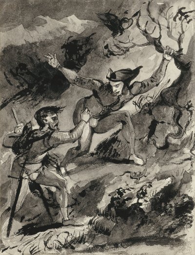 Faust och Mefistofeles på Blocksberg av Ferdinand Victor Eugene Delacroix