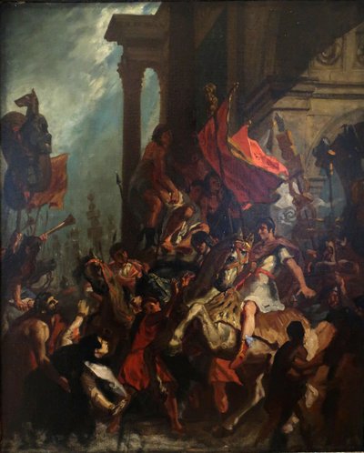 franska:  La justice de Trajan Trajans rättvisa av Eugène Delacroix