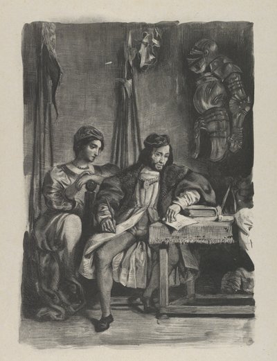 Goetz von Berlichingen skriver sina memoarer, 1836-43., 1836-43. av Eugène Delacroix