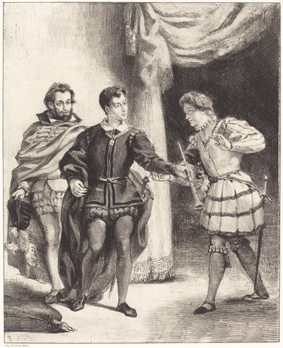 Hamlet and Guildenstern Act III, Scene II, 18341843. av Eugène Delacroix