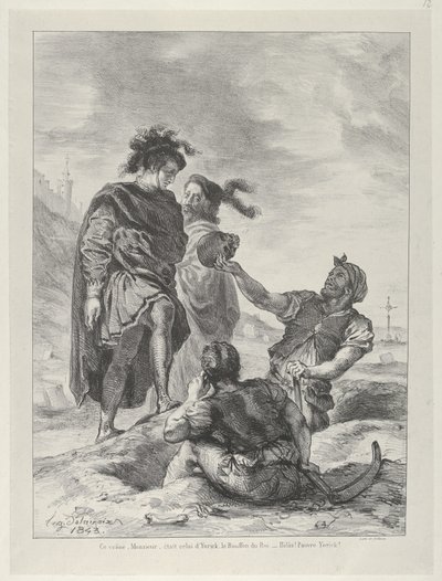 Hamlet och Horatio före gravgrävarna, 1843., 1843. av Eugène Delacroix