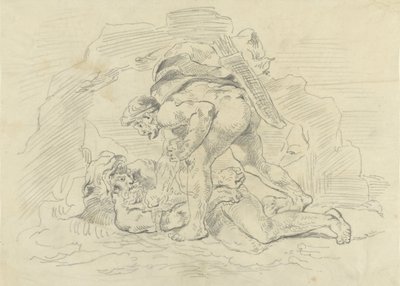 Herkules fängslar Nereus av Eugène Delacroix