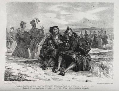 Illustrationer till Faust: Faust och Wagner av Eugène Delacroix