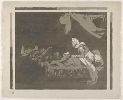 Interiör av ett militärsjukhus, 1828 eller tidigare., 1828 eller tidigare. av Eugène Delacroix