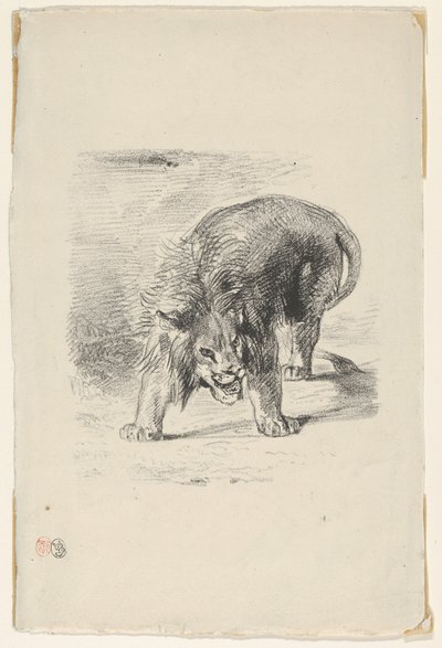 Lion Standing, 1833., 1833. av Eugène Delacroix
