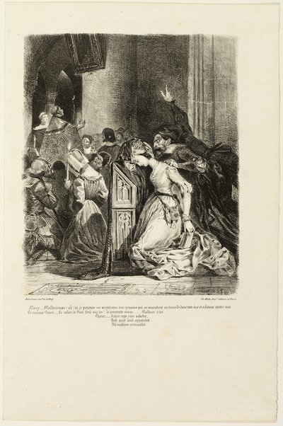 Marguerite vid kyrkan, från Faust av Eugène Delacroix