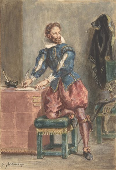Mathurin Regnier, ca. 1846. av Eugène Delacroix