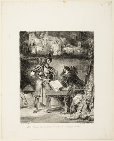Mefistofeles visar sig för Faust av Eugène Delacroix