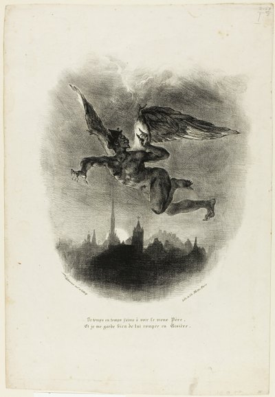 Mefistofeles flyger av Eugène Delacroix
