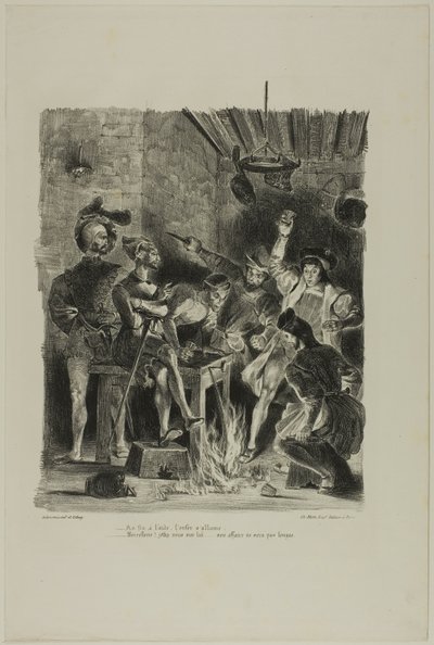 Mephistopheles på studenternas värdshus, från Faust av Eugène Delacroix