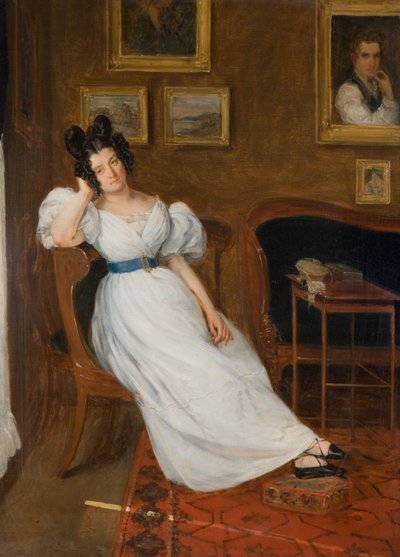 Porträtt av Madame Simon, 1850. av Eugène Delacroix
