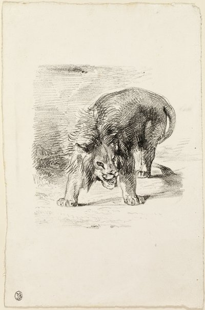 Stående lejon av Eugène Delacroix
