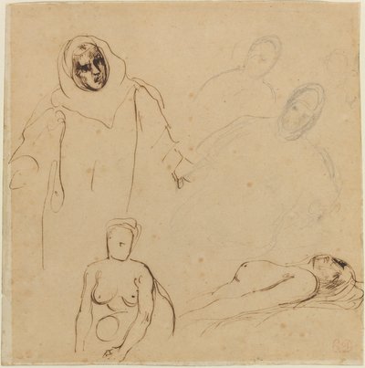 Studier för Christopher Columbus av Eugène Delacroix