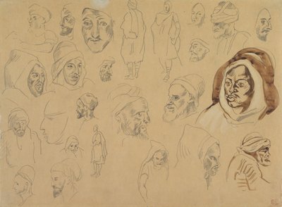Studier av arabiska huvuden och figurer, efter 1832. av Eugène Delacroix