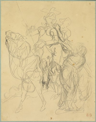 Studie för Marphise och härskarinnan av Pinabel av Eugène Delacroix