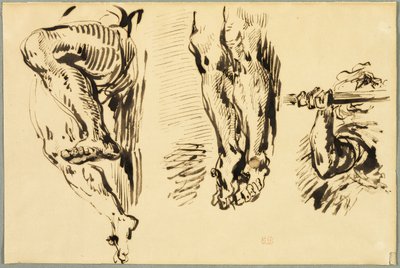Studie av Kristi korsfästes armar och ben av Eugène Delacroix