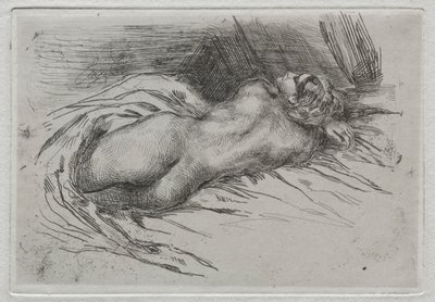 Studie av en kvinna sedd bakifrån av Eugène Delacroix