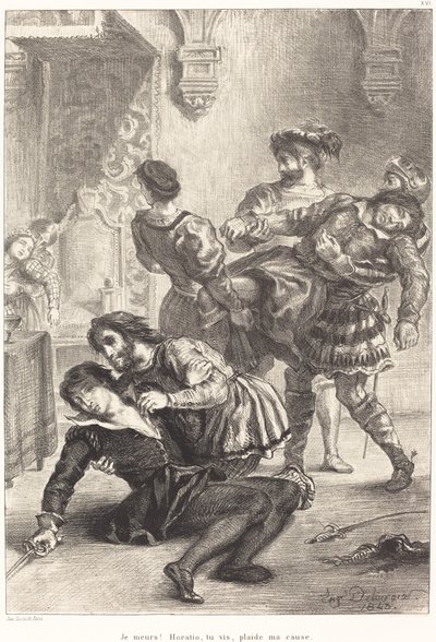 Hamlets död (akt V, scen II) av Eugène Delacroix