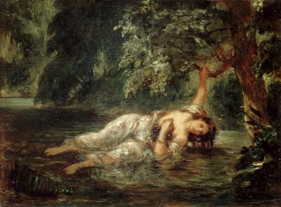 Ophelias död, 1853. av Eugène Delacroix