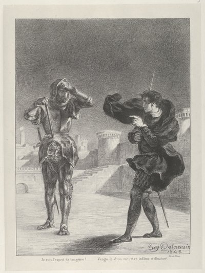 Spöket på terrassen, 1843, 1843. av Eugène Delacroix