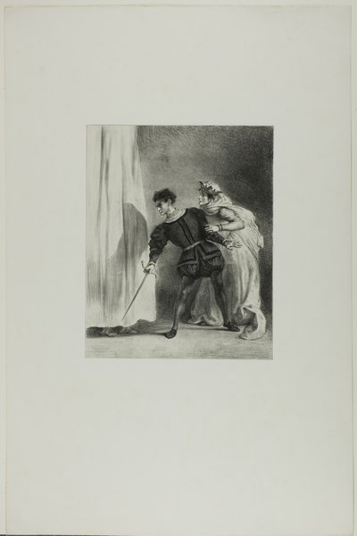 Mordet på Polonius av Eugène Delacroix