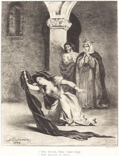 Ofelias sång (akt IV, scen V) av Eugène Delacroix