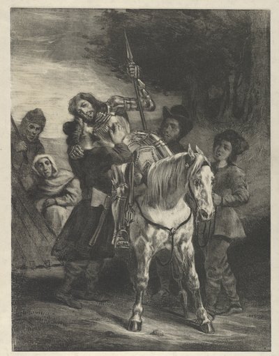 Den sårade Goetz intagen av zigenarna, 1836-43., 1836-43. av Eugène Delacroix